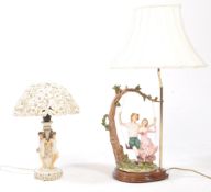 TWO 20TH CENTURY RESIN TABLE LAMPS