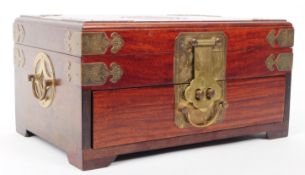 VINTAGE 20TH CENTURY CHINESE HARDWOOD JEWELLERY BOX