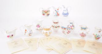 ROYAL WORCESTER - LATE 20TH CENTURY SET OF TWELVE HEIRLOOM JUGS