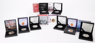 ROYAL MINT - COLLECTION OF SILVER PROOF £5 COINS