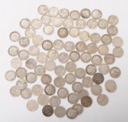 COLLECTION OF PRE 1920 SILVER THREE PENCE COINS