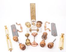 COLLECTION OF VINTAGE 20TH CENTURY DOOR HANDLES AND FINGERPLATES