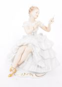 WALLENDORF - 20TH CENTURY GERMAN PORCELAIN SEATED DANCER FIGURE