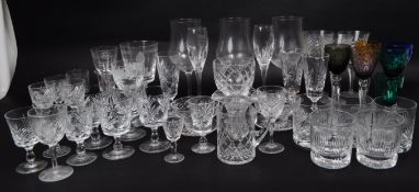 COLLECTION OF 20TH CENTURY CRYSTAL CUT AND ACID ETCHED GLASSWARE
