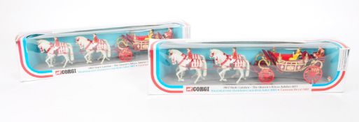 CORGI - TWO 1977 DIECAST 1902 STATE LANDAU FIGURES