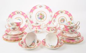 ROYAL ALBERT - LADY CARLYLE - SIX PERSON PORCELAIN CHINA TEA SERVICE