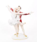 WALLENDORF - LATE 20TH CENTURY GERMAN PORCELAIN BALLERINA COUPLE