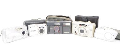 COLLECTION OF FIVE VINTAGE DIGITAL AND FILM CAMERAS