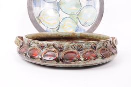 TWO MID CENTURY STUDIO ART POTTER CENTREPIECE FRUIT BOWLS