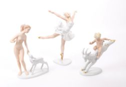 WALLENDORF - THREE GERMAN LATE 20TH CENTURY PORCELAIN FIGURINES