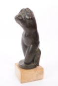 MID CENTURY BRITISH SCHOOL - PATINATED BRONZE NUDE FEMALE TORSO