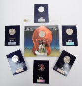 COLLECTION OF SEVEN UK FIFTY PENCE COINS