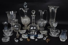 COLLECTION OF LATE 20TH CENTURY GLASS WARES AND SWAROVSKI ORNAMENTS