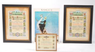 IMPERIAL TOBACCO EARLY 20TH CENTURY LONG SERVICE CERTIFICATES