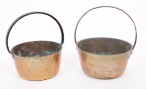 TWO 19TH CENTURY COPPER COOKING POTS
