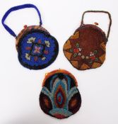 COLLECTION OF THREE VINTAGE 20TH CENTURY BEADED EVENING PURSE BAGS