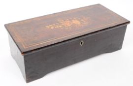 LATE 19TH CENTURY WOODEN INLAID MUSIC BOX