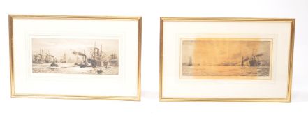 WILLIAM LIONEL WYLLIE (1851 - 1931) - TWO EARLY 20TH CENTURY ETCHINGS