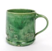 EWENNY STUDIO POTTERY - VINTAGE MID CENTURY CORONATION TANKARD