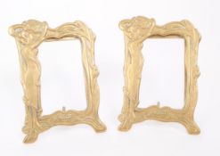 PAIR OF ART NOUVEAU BRASS PHOTO FRAMES
