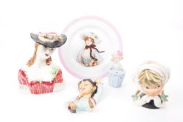 COLLECTION OF 20TH CENTURY PORCELAIN FIGURES AND PLATE