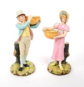ROYAL WORCESTER - TWO LATE 19TH CENTURY PORCELAIN FIGURES