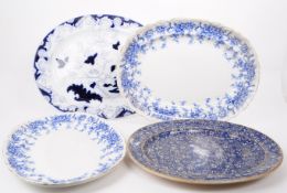 GROUP OF 19TH CENTURY CERAMIC MEAT PLATTERS