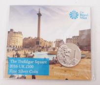 ROYAL MINT - 2016 TRAFALGAR SQUARE £100 FINE SILVER COIN