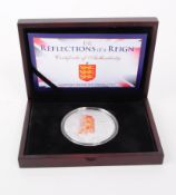 GUERNSEY - REFLECTIONS OF A REIGN - 2015 QEII 5OZ SILVER PROOF COIN