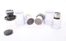 FOUR MID CENTURY DKL MOUNT CAMERA LENSES