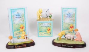 ROYAL DOULTON - THREE 20TH CENTURY CHINA WINNIE THE POOH FIGURES