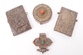 COLLECTION OF 19TH CENTURY TIBETAN PRAYER / GHAU PENDANT BOX