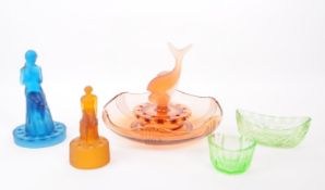 COLLECTION OF 20TH CENTURY ART DECO GLASS PIECES