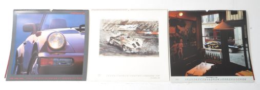 PORSCHE - GROUP OF THREE LARGE WALL CALENDERS