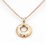 ITALIAN HALLMARKED 9CT GOLD & DIAMOND PENDANT NECKLACE