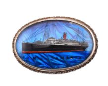 SILVER BUTTERFLY WING BROOCH PIN CUNARD RMS SAMARIA