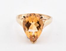 HALLMARKED 9CT GOLD & CITRINE RING