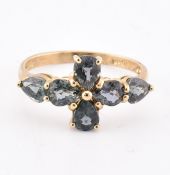 HALLMARKED 9CT GOLD TUNDURU COLOUR CHANGE SAPPHIRE RING