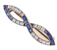 EARLY 20TH CENTURY SAPPHIRE & DIAMOND BROOCH PIN