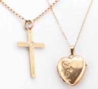 TWO HALLMARKED 9CT GOLD PENDANT NECKLACES