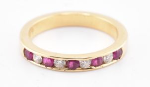 HALLMARKED 18CT GOLD RUBY & DIAMOND RING