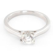 LEO DIAMOND 950 PLATINUM & DIAMOND SOLITAIRE RING