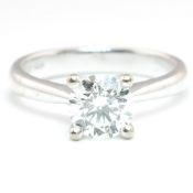 18CT WHITE GOLD & DIAMOND SOLITAIRE RING WITH GIA REPORT