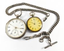 TWO VICTORIAN HALLMARKED SILVER POCKET WATCHES