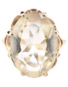 HALLMARKED 9CT GOLD & CITRINE COCKTAIL RING