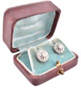DIAMOND CLUSTER STUD EARRINGS CASED