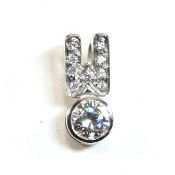 HALLMARKED PLATINUM & DIAMOND NECKLACE PENDANT