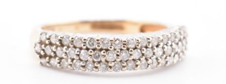 HALLMARKED 9CT GOLD & DIAMOND HALF HOOP RING