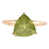 HALLMARKED 9CT GOLD & PERIDOT RING
