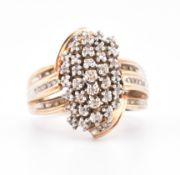 HALLMARKED 9CT GOLD & DIAMOND CLUSTER RING